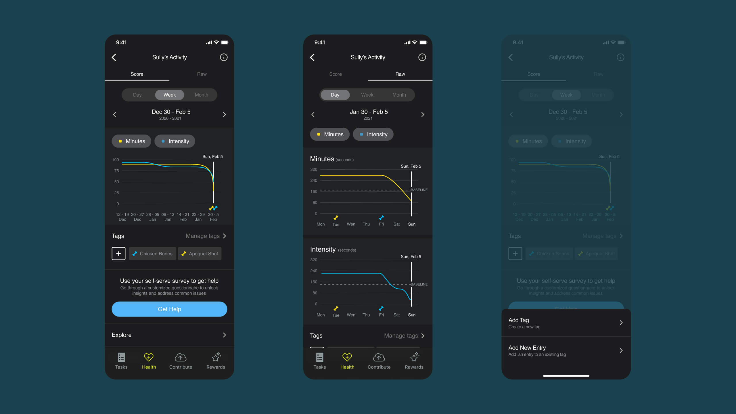 Pet Insight data collection screen